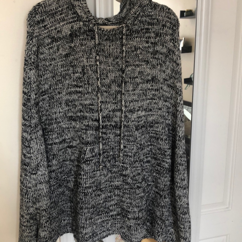 Oversized sweater poncho